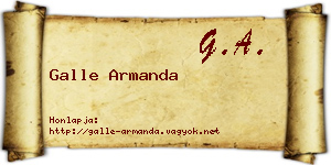 Galle Armanda névjegykártya